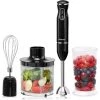 COSTWAY Mixeur Plongeant 3 En 1 En Acier Inoxydable 2 Vitesses Réglable - Hachoir, Fouet, Mixeur Et Bécher Noir
