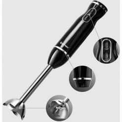 COSTWAY Mixeur Plongeant 3 En 1 En Acier Inoxydable 2 Vitesses Réglable - Hachoir, Fouet, Mixeur Et Bécher Noir -Malaxeur Soldes 12435968 2