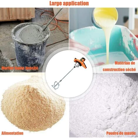 COSTWAY Malaxeur Mélangeur Electrique Pour Peinture Et Mortier Electrique 230v~ 50Hz 1400W 6 COSTWAY Malaxeur Mélangeur Electrique Pour Peinture Et Mortier Electrique 230v~ 50Hz 1400W – Image 4