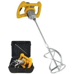 VITO PRO-POWER Malaxeur De Chantier 1400W VITO 2 Vitesses Tige 140mm Béton Ciment Plâtre Colles Peinture Mallette .