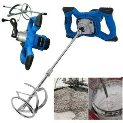 DAY PLUS Agitateur Avec Puissant 2600 Watts - Agitateur De Mortier De Couleur D'agitateur De Mortier - Engrenage Métallique Robuste à 6 Vitesses - Avec Grand Sifflet D'agitation Ø 120mm Et Poignée Ergonomique - Mélangeur à Main Agitateur