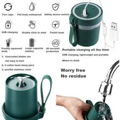 MEZHENG Mini Mélangeur à Main Mélangeur Portable Sans Fil Presse-agrumes Avec USB Rechargeable Sans BPA 320 Ml Mini Mélangeur Pour Le Sport à Domicile Bureau De Voyage En Plein Air 11 MEZHENG Mini Mélangeur à Main Mélangeur Portable Sans Fil Presse-agrumes Avec USB Rechargeable Sans BPA 320 Ml Mini Mélangeur Pour Le Sport à Domicile Bureau De Voyage En Plein Air -Malaxeur Soldes 63463591 5